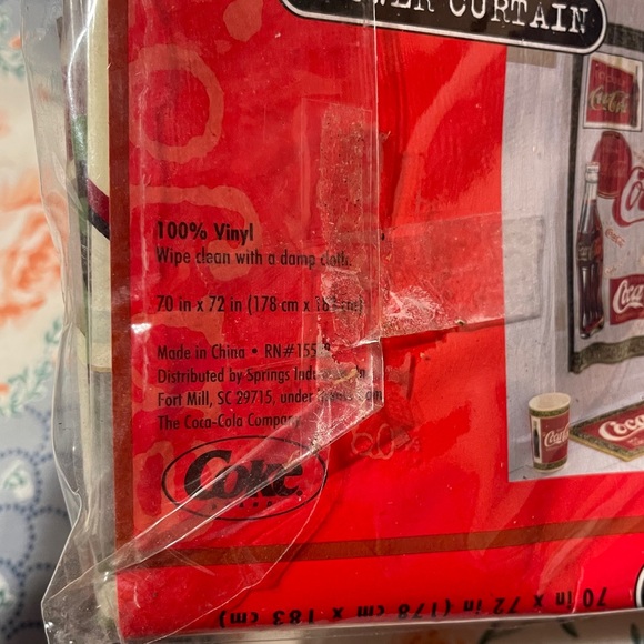 Coca Cola Vinyl Shower Curtain New Official Coke - Picture 5 of 8